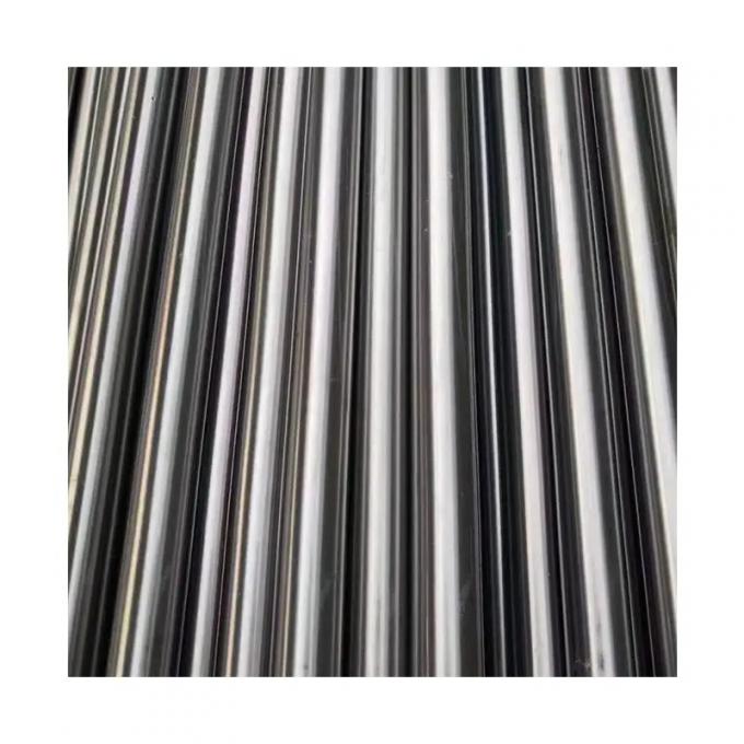 Polished seamless steel pipe with copper color finish – full length view